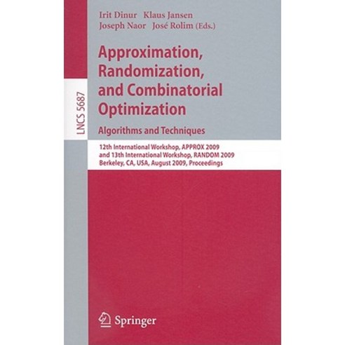 Approximation Randomization and Combinatorial Optimization: Algorithms and Techniques Paperback, Springer