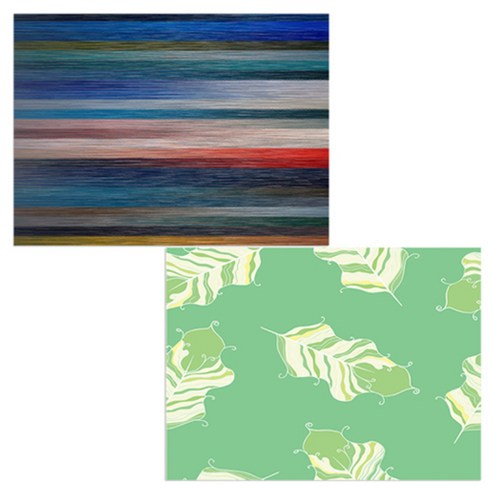 벨라 실리콘 식탁매트 깃털 연두 + 파스텔, 혼합 색상, 385 x 285 mm, 두께 1mm