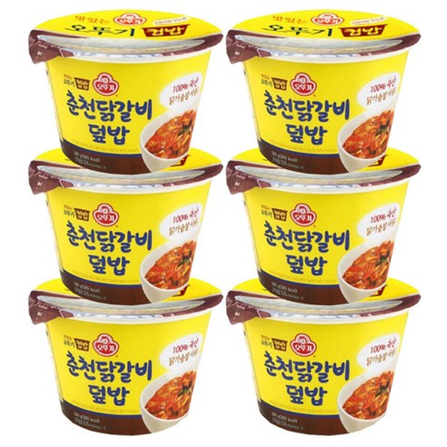오뚜기 맛있는 컵밥 춘천닭갈비덮밥, 280g, 6개