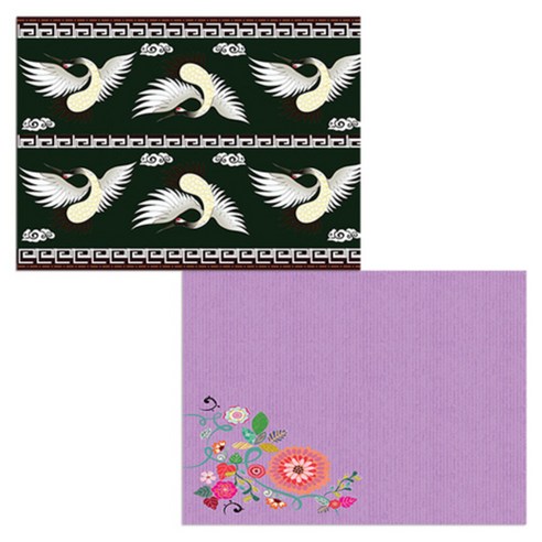 벨라 실리콘 식탁매트 2p 꽃가지1 세트, 꽃가지1, 학, 385 x 285 mm, 두께 1mm
