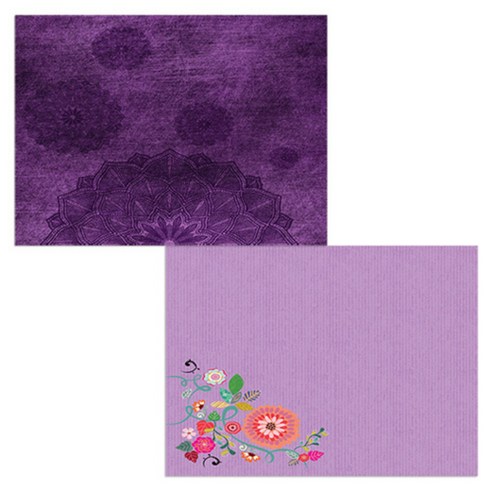 벨라 실리콘 식탁매트 2p 꽃가지1 세트, 꽃가지1, 보라, 385 x 285 mm, 두께 1mm