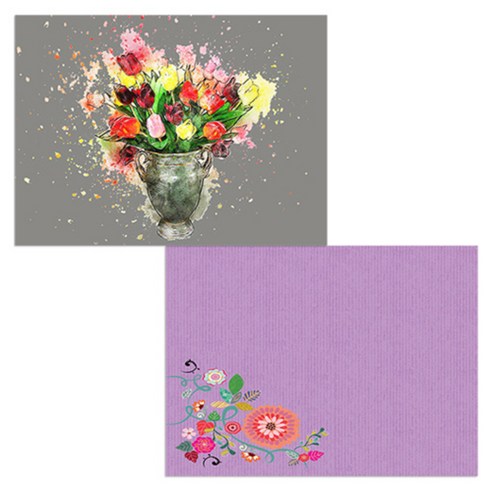 벨라 실리콘 식탁매트 2p 꽃가지1 세트, 꽃가지1, 튤립, 385 x 285 mm, 두께 1mm