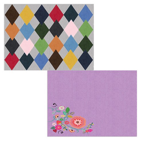 벨라 실리콘 식탁매트 2p 꽃가지1 세트, 꽃가지1, 다이아몬드패턴, 385 x 285 mm, 두께 1mm