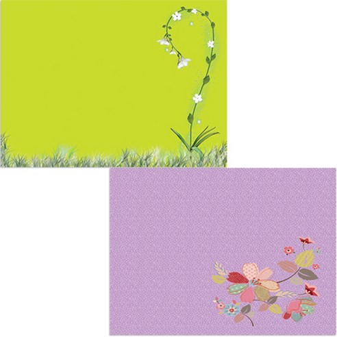 벨라 실리콘 식탁매트 꽃가지2 + 외로움, 혼합 색상, 385 x 285 mm, 두께 1 mm