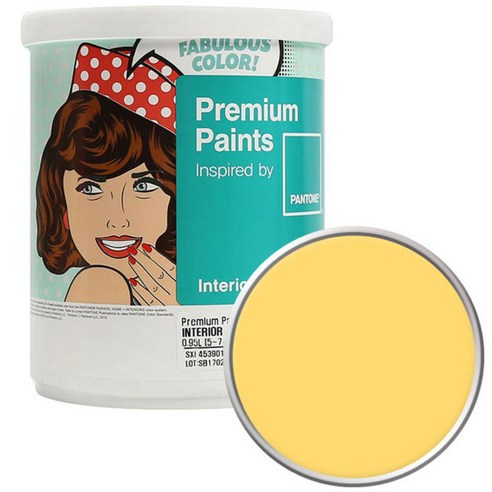 노루페인트 팬톤 내부용 실내벽면 무광 페인트 1L, 13-0941 Banana Cream