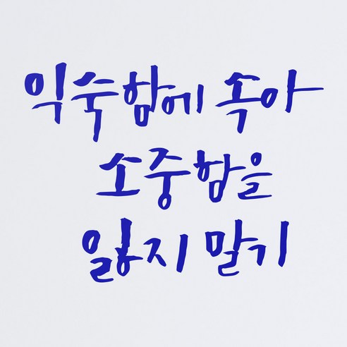 1AM 캘리그라피 인테리어 포인트 스티커 익숙함에 속아, 파랑