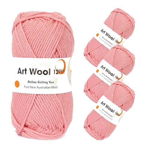 아트울12PLY 울 100% 뜨개실 4p, 17번 산호