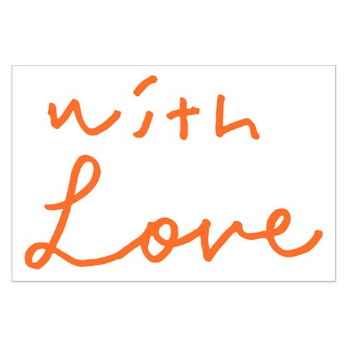 1AM 캘리그라피 인테리어 포인트 스티커 with Love, 주황
