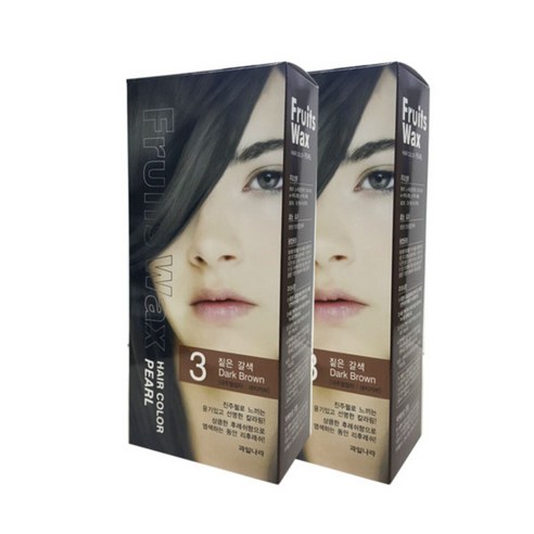 과일나라 후르츠왁스 헤어칼라 새치커버, 3호 짙은 갈색, 2개