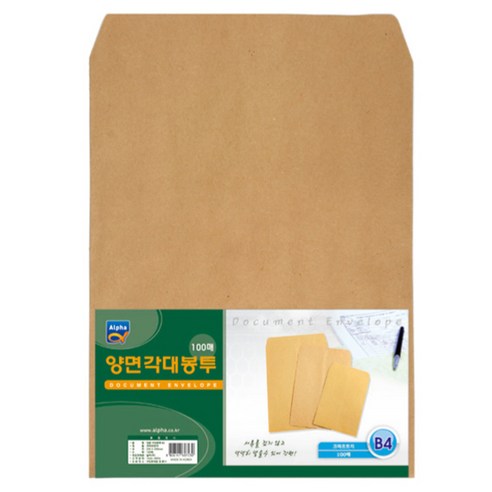 알파 양면 각대봉투, B4, 100개입
