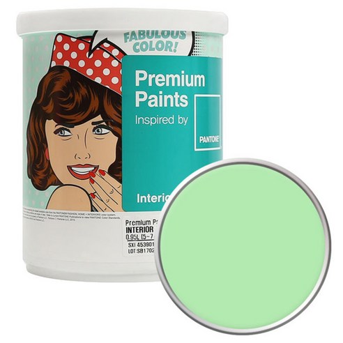 노루페인트 팬톤 내부용 실내 벽면 무광 페인트1L, 12-0225 Patina Green
