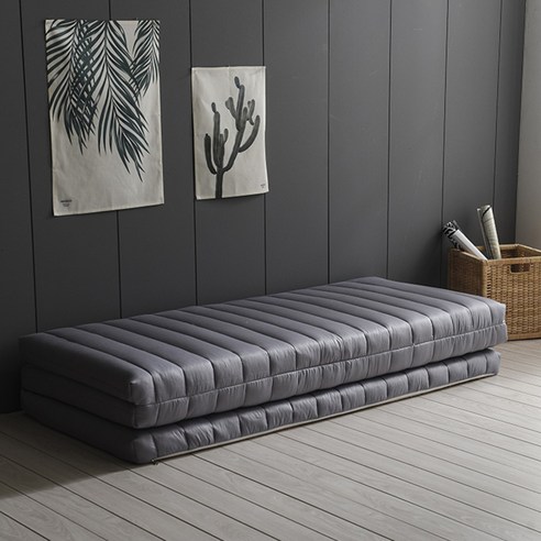 라움 말레이시아 3단 접이식 라텍스 매트리스 Q 150 x 200 x 5 cm, 애쉬그레이, 5cm