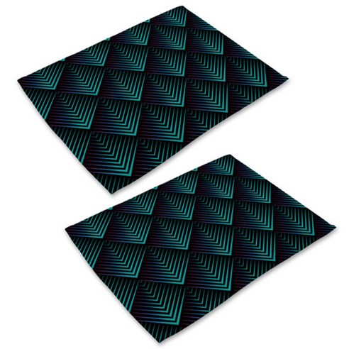 아울리빙 디지털 프린트 식탁매트 2p, M, 42 x 32 cm