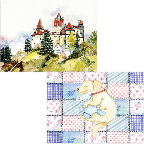 벨라 실리콘 식탁매트 2p 낮잠 세트, 낮잠, 성풍경, 385 x 285 mm, 두께 1mm