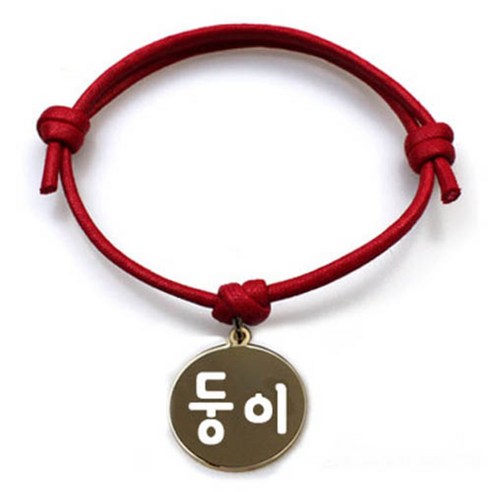 펫츠룩 굿모닝 레드 반려동물 목걸이 S + 메탈원형 팬던트 S, 골드(둥이), 1개