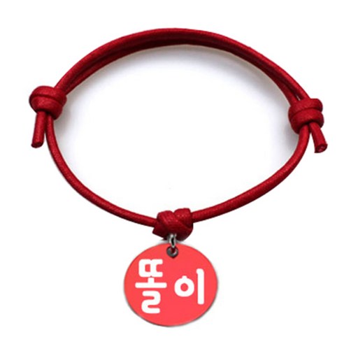 펫츠룩 굿모닝 레드 반려동물 목걸이 S + 알미늄원형 팬던트 M, 레드(똘이), 1개