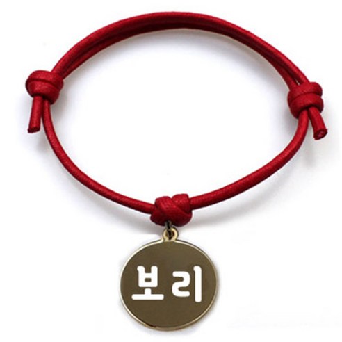 펫츠룩 굿모닝 레드 반려동물 목걸이 S + 메탈원형 팬던트 M, 골드(보리), 1개