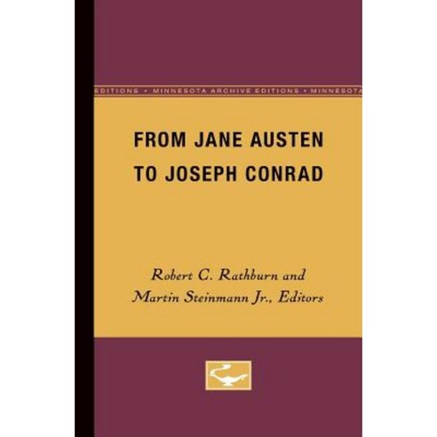 From Jane Austen to Joseph Conrad Paperback, Univ of Chicago Behalf of Minnesota Univ Pres