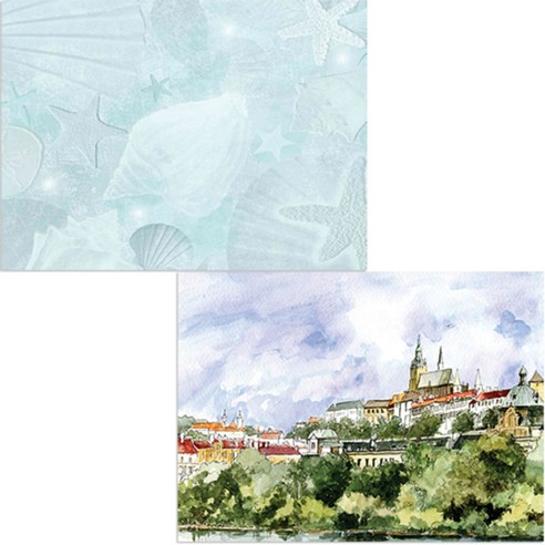벨라 실리콘 식탁매트 도시풍경1 세트, 도시풍경1, 빈티지바다, 385 x 285 mm