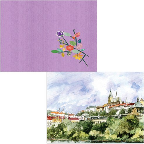 벨라 실리콘 식탁매트 도시풍경1 세트, 도시풍경1, 꽃맞이, 385 x 285 mm