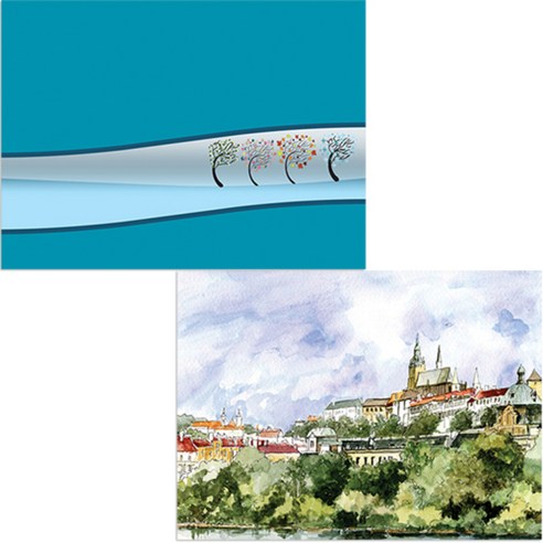 벨라 실리콘 식탁매트 도시풍경1 세트, 도시풍경1, 춤추는나무, 385 x 285 mm