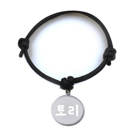 펫츠룩 굿모닝 블랙 반려동물 목걸이 S + 메탈원형 팬던트 S, 실버(토리), 1개
