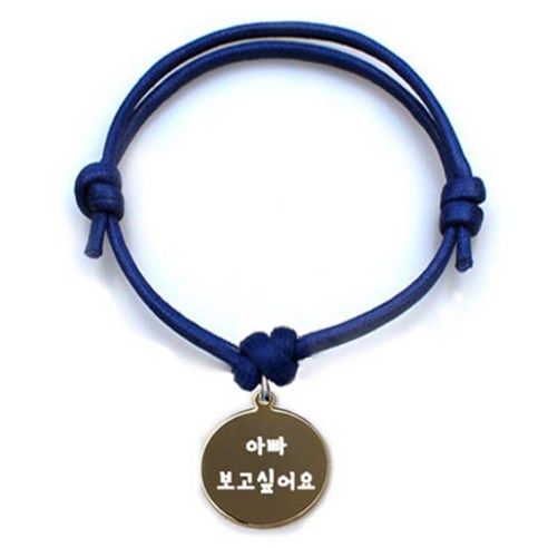 애드봉 펫츠룩 굿모닝 블루 반려동물 목걸이 S + 메탈원형 팬던트 M, 골드(아빠보고싶어요), 1개
