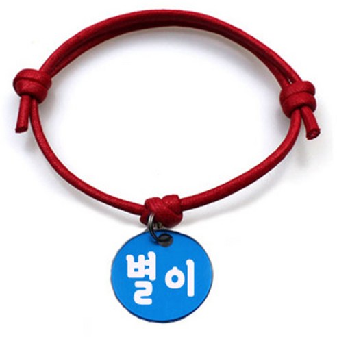 펫츠룩 굿모닝 레드 반려동물 목걸이 S + 알미늄 원형 팬던트 M, 블루(별이), 1개