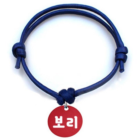펫츠룩 굿모닝 블루 반려동물 목걸이 S + 알미늄원형 팬던트 M, 레드(보리), 1개