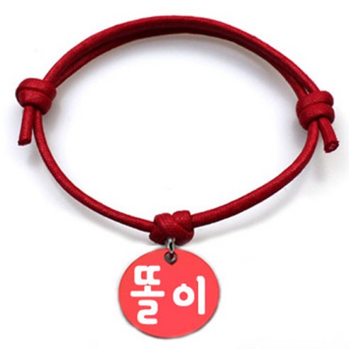 펫츠룩 굿모닝 레드 반려동물 목걸이 M + 알미늄 원형 팬던트 S, 레드(똘이), 1개