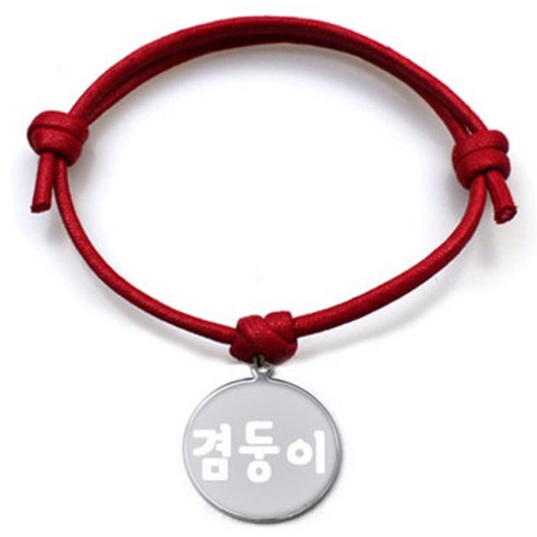 펫츠룩 굿모닝 레드 반려견 목걸이 M + 메탈원형 팬던트 S, 실버(겸둥이), 1개