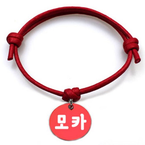 펫츠룩 굿모닝 레드 반려동물 목걸이 M + 알미늄 원형 팬던트 S, 레드(모카), 1개
