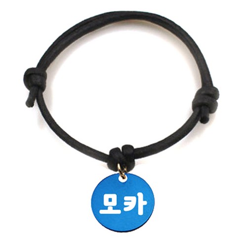 펫츠룩 굿모닝 블랙 반려동물 목걸이 S + 알미늄원형 팬던트 S, 블루(모카), 1개