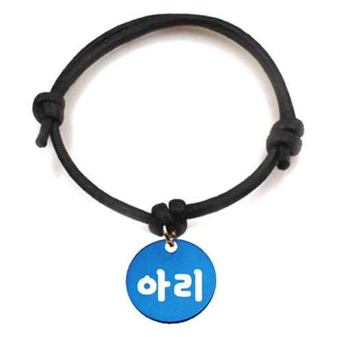 펫츠룩 굿모닝 블랙 반려동물 목걸이 S + 알미늄원형 팬던트 S, 블루(아리), 1개