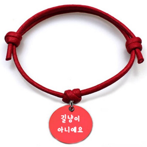 펫츠룩 굿모닝 레드 반려동물 목걸이 M + 알미늄원형 팬던트 M, 레드(길냥이아니에요), 1개