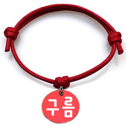 펫츠룩 굿모닝 레드 반려동물 목걸이 M + 알미늄원형 팬던트 M, 레드(구름), 1개