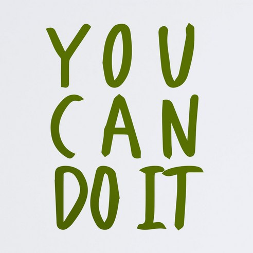 1AM 캘리그라피 인테리어 포인트 스티커 YOU CAN DO IT, 올리브
