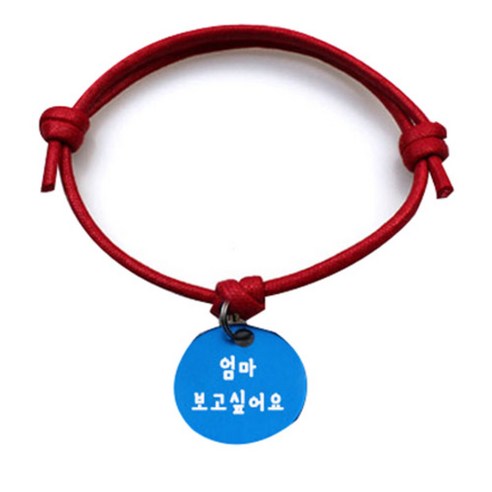 펫츠룩 굿모닝 레드 반려동물 목걸이 M + 알미늄원형 팬던트 M, 블루(엄마보고싶어요), 1개