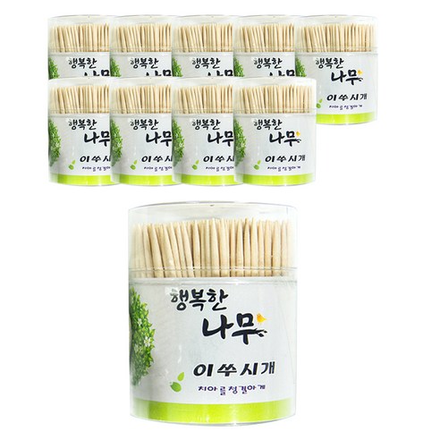 투고팩 제이씨코리아 행복한 나무 양면 이쑤시개, 470개입, 10개