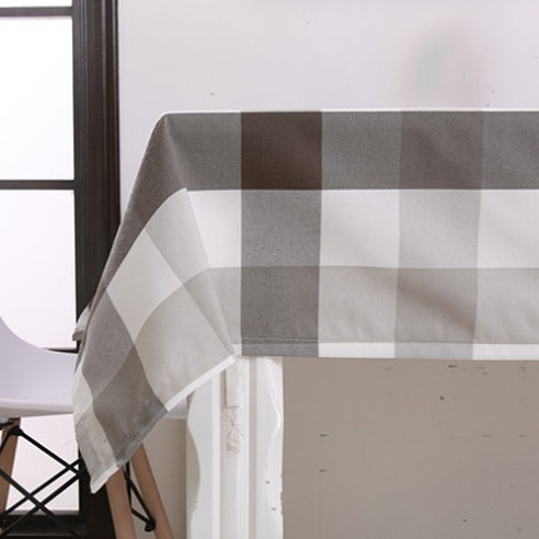 이코디 라인 디자인 테이블 보, 아크로매틱체크, 110 x 110 cm
