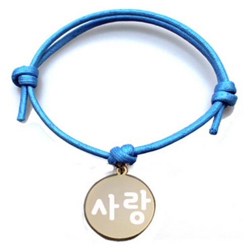 펫츠룩 굿모닝 블루 반려동물 목걸이 M + 메탈원형 팬던트 S, 골드(사랑), 1개