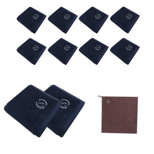 송월타월 슈퍼클래스S 세면타올 190g 10p + 테리베이커리 고리타올 랜덤 발송, 청색, 1세트