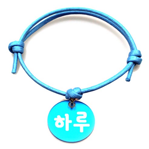 펫츠룩 굿모닝 블루 반려동물 목걸이 M + 알미늄원형 팬던트 M, 블루(하루), 1개