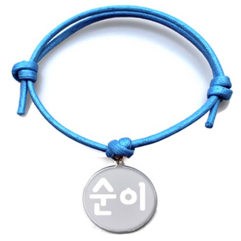 펫츠룩 굿모닝 블루 반려동물 목걸이 M + 메탈원형 팬던트 M, 실버(순이), 1개