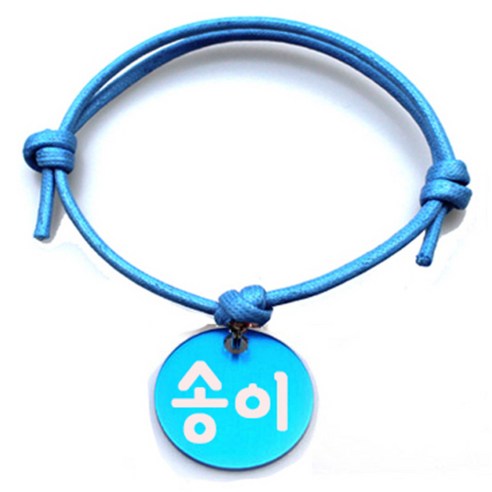 펫츠룩 굿모닝 블루 반려동물 목걸이 M + 알미늄원형 팬던트 S, 블루(송이), 1개
