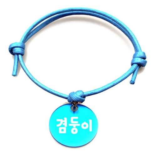 펫츠룩 굿모닝 블루 반려동물 목걸이 M + 알미늄원형 팬던트 M, 블루(겸둥이), 1개