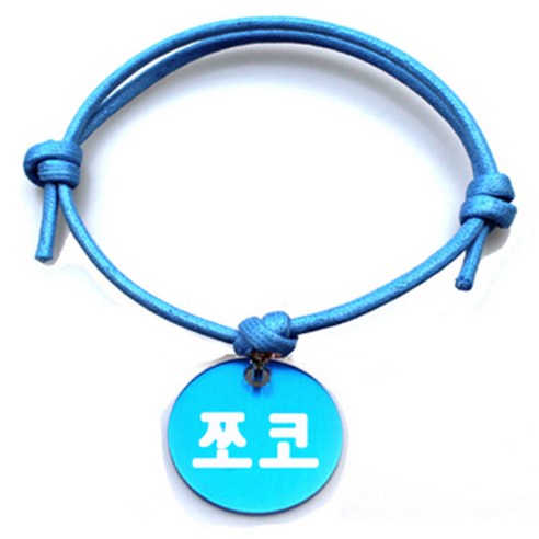 펫츠룩 굿모닝 블루 반려동물 목걸이 M + 알미늄원형 팬던트 S, 블루(쪼코), 1개