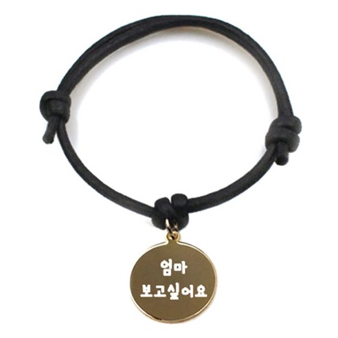펫츠룩 굿모닝 블랙 반려동물 목걸이 M + 메탈원형 팬던트 S, 골드(엄마보고싶어요), 1개
