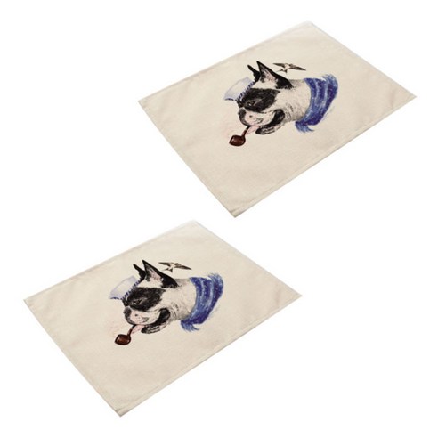 아울리빙 도그 앤 캣 식탁매트 2p, L, 42 x 32 cm