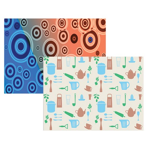 벨라 실리콘 식탁매트 동그라미 2 세트, 동그라미 2, 조리 기구, 385 x 285 mm